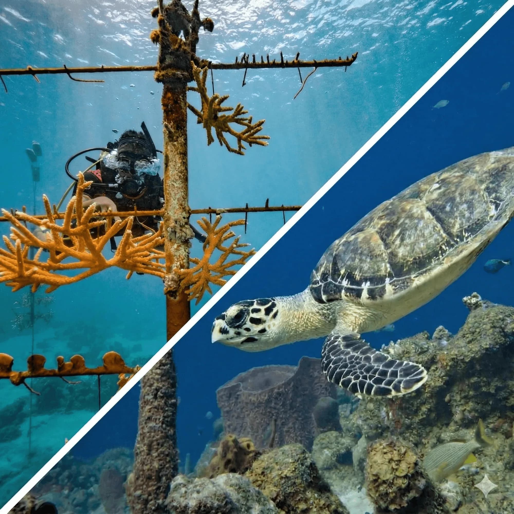 Marine conservation — coral restoration and sea turtle protection in Curaçao